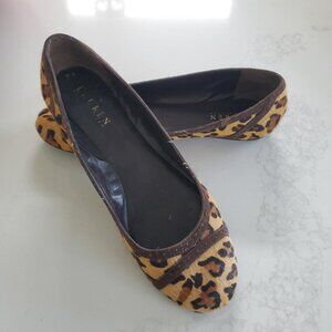 Lauren Ralph Lauren Leopard Print Calf Hide Ballet Flat in size 9.5B